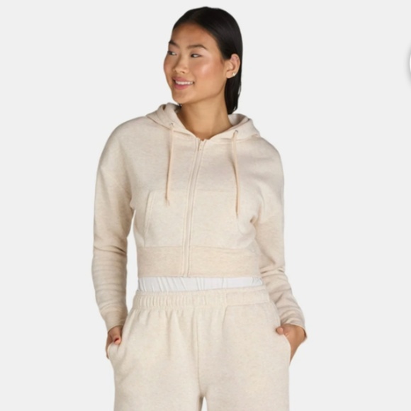 NWT Liv & Lottie Juniors’ Cropped Hoodie in Oatmeal Color - Picture 1 of 3